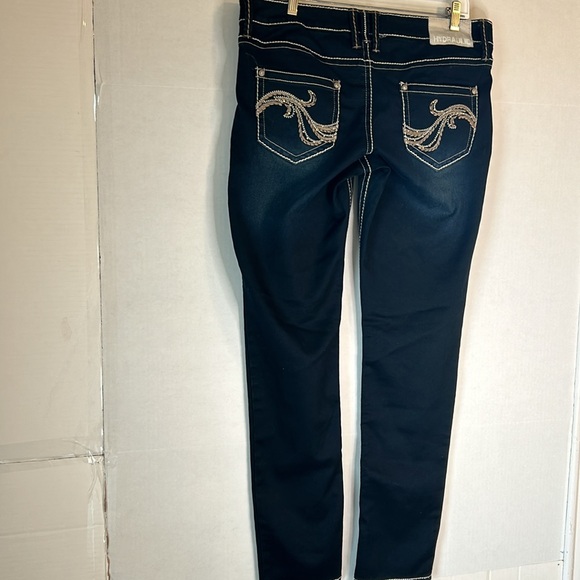 Hydraulic “Addison” Super Skinny Embellished Whiskered Black Jeans. Size 17/18 - Picture 2 of 16
